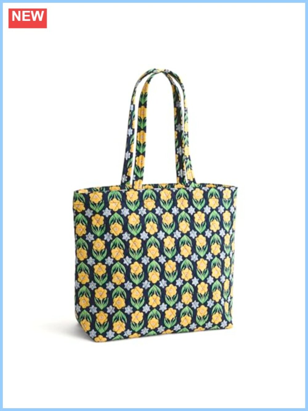 Premium Cotton Quilted Zip Tote Bag with Shoulder Straps - Large Capacity